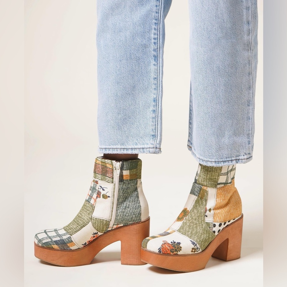 Charlotte Stone Patchwork Platform Boots